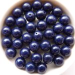 0090007 Opaque Dark Navy Blue Round 8 mm. 22 Pc.-0