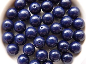 0090007 Opaque Dark Navy Blue Round 8 mm. 22 Pc.-0