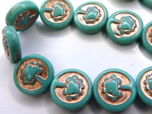0100051 Opaque Green Turquoise, Copper decor, Live Tree 10 Pc.-10160
