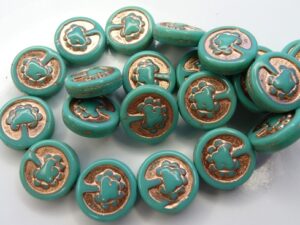 0100051 Opaque Green Turquoise, Copper decor, Live Tree 10 Pc.-0