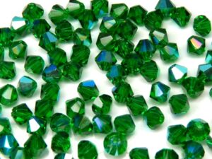 04-MC-50150-28701 Bicones Bottle Green AB 4 mm. 50 Pc.-10239