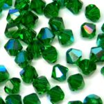 04-MC-50150-28701 Bicones Bottle Green AB 4 mm. 50 Pc.-0