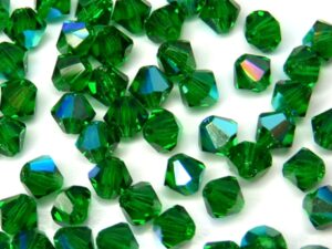 04-MC-50150-28701 Bicones Bottle Green AB 4 mm. 50 Pc.-0