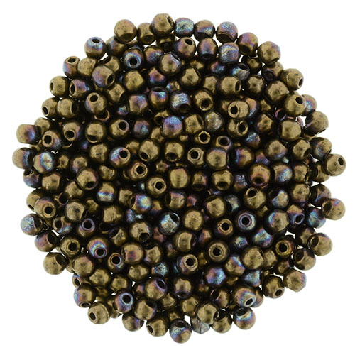 02-R-23980-DS Jet Matte Bronze Vega round 2 mm. 150 Pc.-0