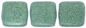 CMT-23980-79051 CzechMates Tile Bead Metallic Suede Light Green 22 st.-10443