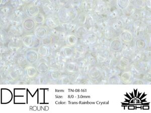 TN-08-0161 Demi Round TOHO: Transparent-Rainbow Crystal-0