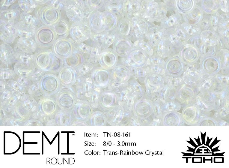 TN-08-0161 Demi Round TOHO: Transparent-Rainbow Crystal-0