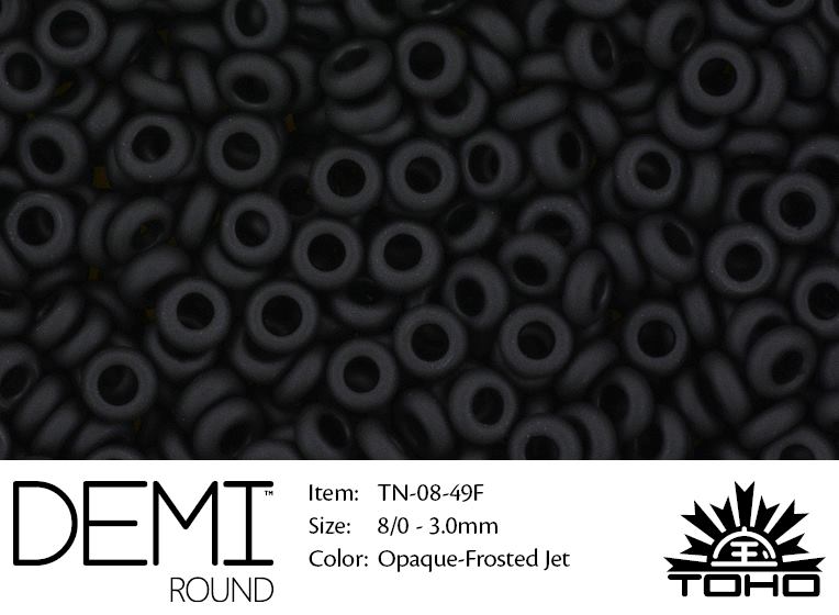 TN-08-0049F Demi Round TOHO: Opaque Frosted Jet-0 TN-08-0049F Demi Round TOHO: Opaque Frosted Jet-0
