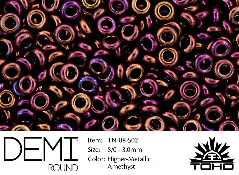 TN-08-0502 Demi Round TOHO: Higher-Metallic Amethyst-0