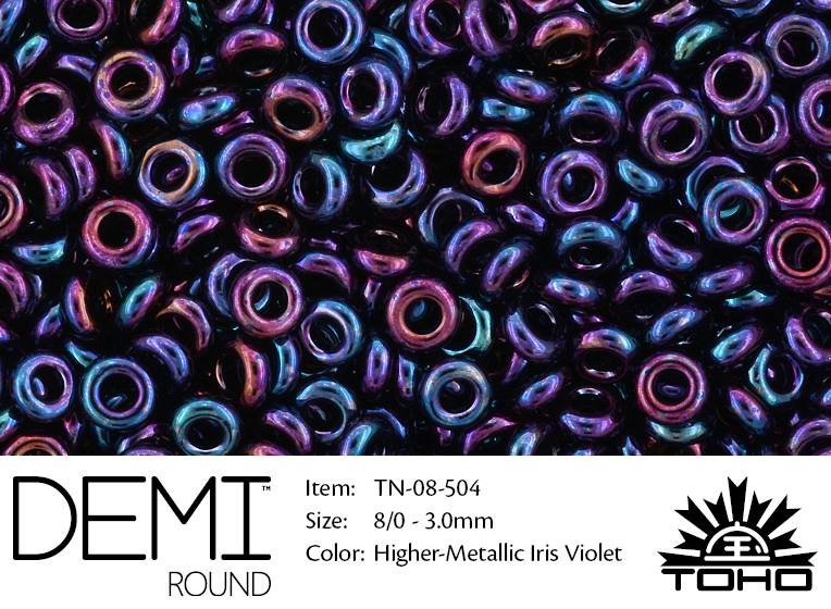 TN-08-0504 Demi Round TOHO: Higher-Metallic Iris Violet-0 TN-08-0504 Demi Round TOHO: Higher-Metallic Iris Violet-0