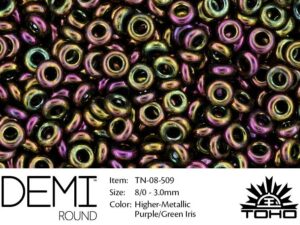 TN-08-0509 Demi Round TOHO: Higher-Metallic Purple/Green Iris-0