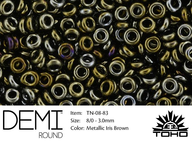 TN-08-0083 Demi Round TOHO: Metallic Iris Brown-0 TN-08-0083 Demi Round TOHO: Metallic Iris Brown-0
