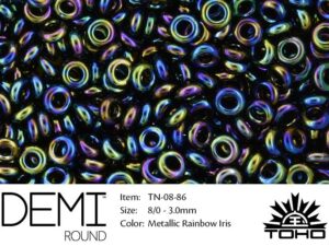 TN-08-0086 Demi Round TOHO: Metallic Rainbow Iris-0