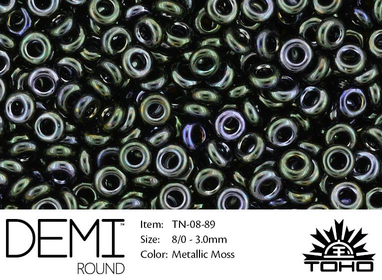 TN-08-0089 Demi Round TOHO: Metallic Moss-0 TN-08-0089 Demi Round TOHO: Metallic Moss-0
