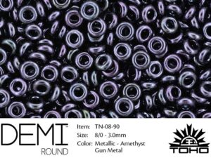 TN-08-0090 Demi Round TOHO: Metallic Amethyst Gun Metal-0