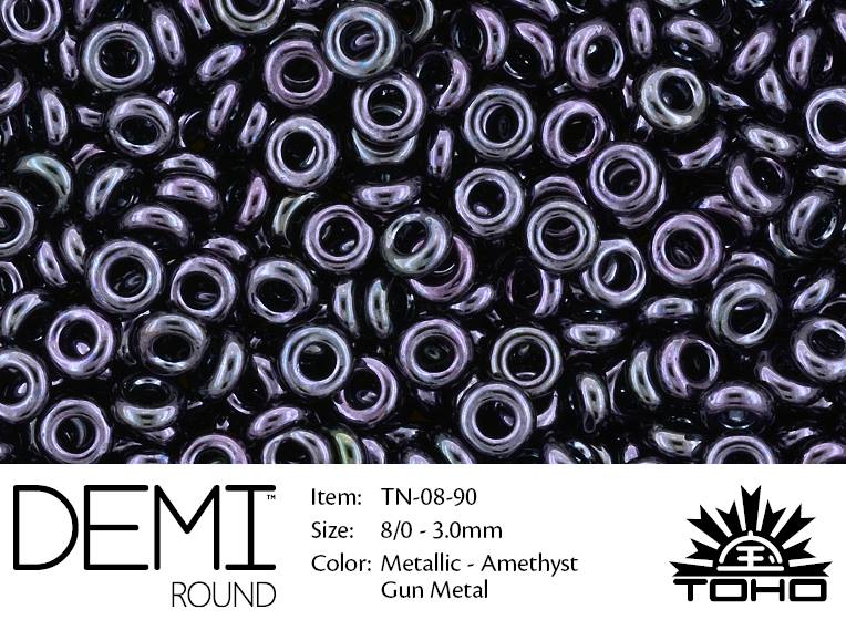 TN-08-0090 Demi Round TOHO: Metallic Amethyst Gun Metal-0