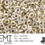 TN-08-0989 Demi Round TOHO: Gold-Lined Crystal-0