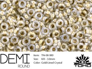 TN-08-0989 Demi Round TOHO: Gold-Lined Crystal-0