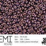 TN-11-0201 Demi Round TOHO Gold-Lustered Amethyst-0