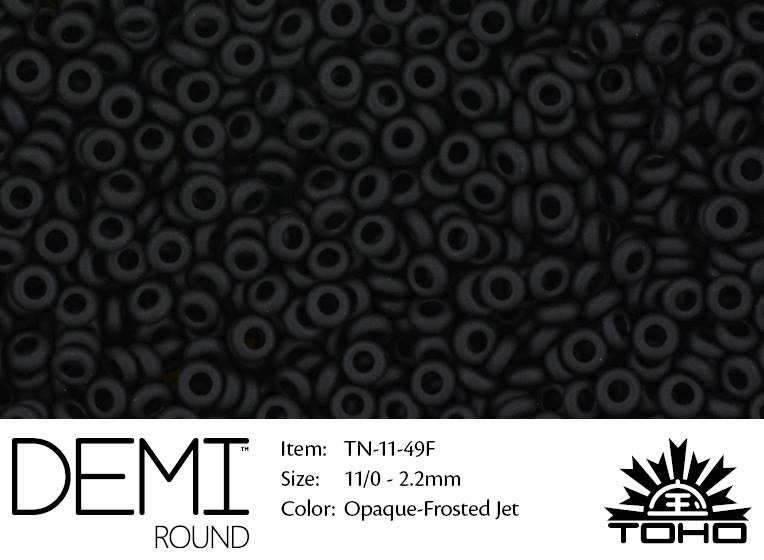 TN-11-0049F Demi Round TOHO Opaque Frosted Jet -0 TN-11-0049F Demi Round TOHO Opaque Frosted Jet -0