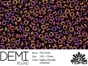 TN-11-0502 Demi Round TOHO Higher-Metallic Amethyst-0