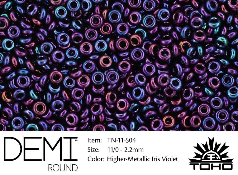 TN-11-0504 Demi Round TOHO Higher-Metallic Iris Violet-0 TN-11-0504 Demi Round TOHO Higher-Metallic Iris Violet-0