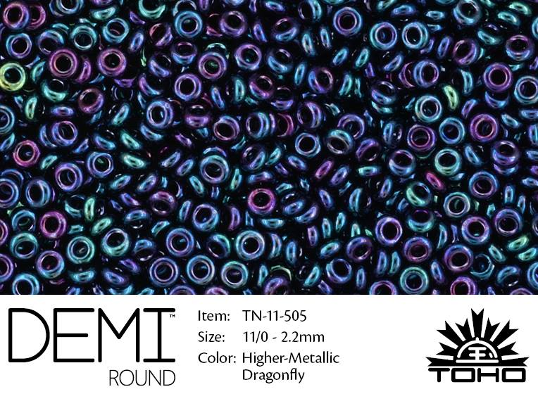 TN-11-0505 Demi Round TOHO Higher-Metallic Dragonfly-0