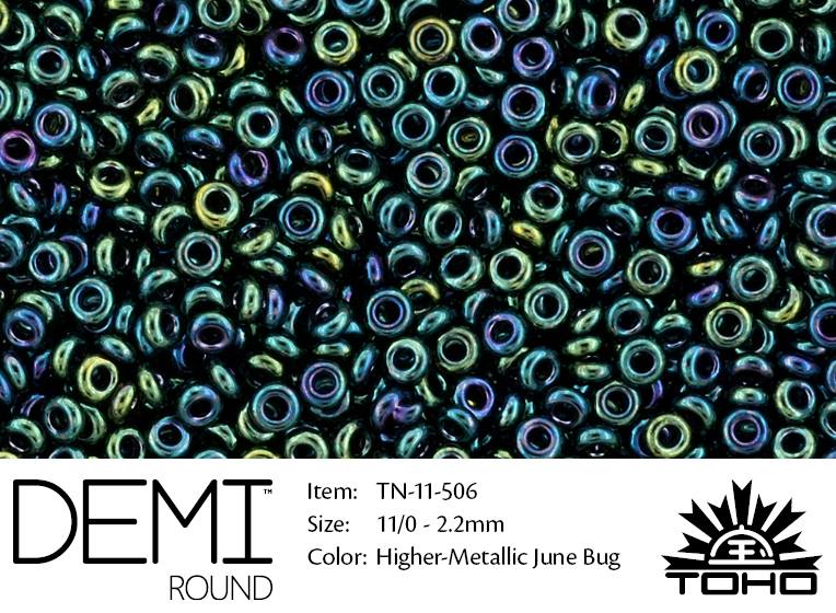TN-11-0506 Demi Round TOHO Higher-Metallic June Bug-0 TN-11-0506 Demi Round TOHO Higher-Metallic June Bug-0