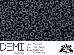 TN-11-0611 Demi Round TOHO Matte-Color Opaque Gray-0