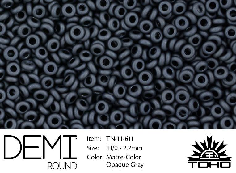 TN-11-0611 Demi Round TOHO Matte-Color Opaque Gray-0