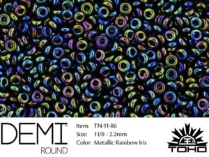 TN-11-0086 Demi Round TOHO Metallic Rainbow Iris-0