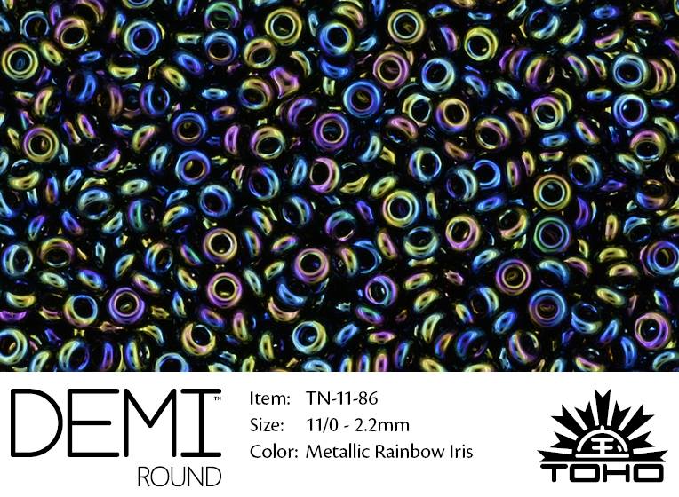 TN-11-0086 Demi Round TOHO Metallic Rainbow Iris-0 TN-11-0086 Demi Round TOHO Metallic Rainbow Iris-0
