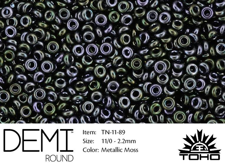 TN-11-0089 Demi Round TOHO Metallic Moss-0