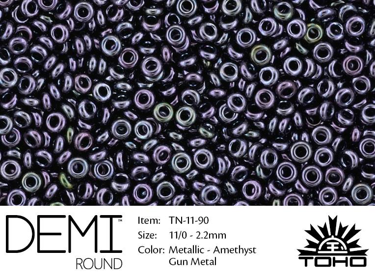 TN-11-0090 Demi Round TOHO Metallic Amethyst Gun Metal-0