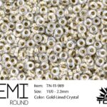 TN-11-0989 Demi Round TOHO Gold-Lined Crystal-0