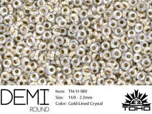 TN-11-0989 Demi Round TOHO Gold-Lined Crystal-0