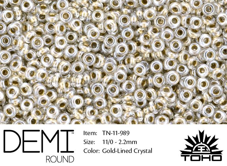 TN-11-0989 Demi Round TOHO Gold-Lined Crystal-0