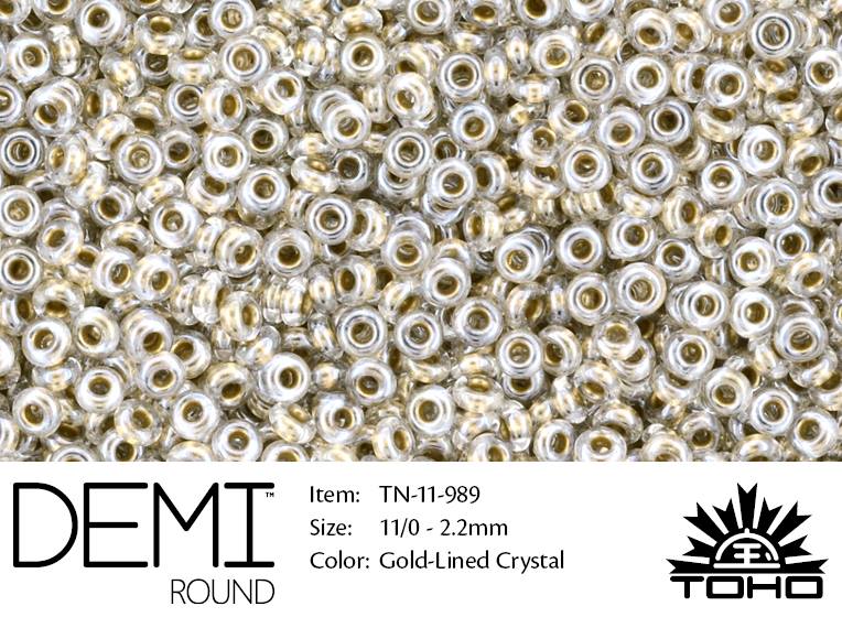 TN-11-0989 Demi Round TOHO Gold-Lined Crystal-0 TN-11-0989 Demi Round TOHO Gold-Lined Crystal-0