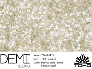 TN-11-PF0021 Demi Round TOHO Perma Finish Silver Lined Crystal -0