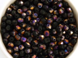 0010471 Matte Jet Sliperit facet 4 mm. 50 St.-10568