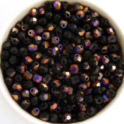 0010471 Matte Jet Sliperit facet 4 mm. 50 St.-10568