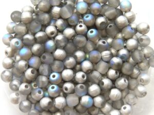 03-R-00030-84100-98530 Crystal Matte Silver Rainbow Round 3 mm. 100 Pc.-0