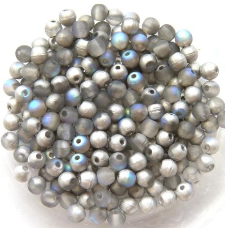 03-R-00030-84100-98530 Crystal Matte Silver Rainbow Round 3 mm. 100 Pc.-0 03-R-00030-84100-98530 Crystal Matte Silver Rainbow Round 3 mm. 100 Pc.-0