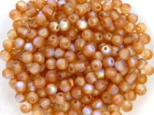 03-R-00030-84100-98535 Crystal Matte Brown Orange Rainbow Round 3 mm. 100 Pc.-0