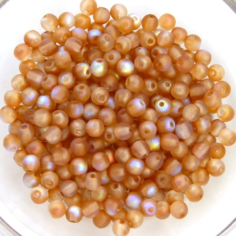 03-R-00030-84100-98535 Crystal Matte Brown Orange Rainbow Round 3 mm. 100 Pc.-0
