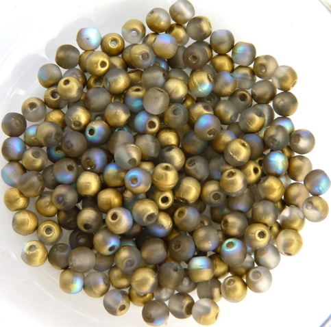 03-R-00030-84100-98536 Crystal Matte Golden Rainbow Round 3 mm. 100 Pc.-0 03-R-00030-84100-98536 Crystal Matte Golden Rainbow Round 3 mm. 100 Pc.-0