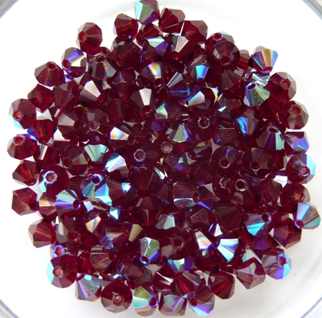 04-MC-90100-28701 Bicone Burgundy Red AB 50 Pc.-0 04-MC-90100-28701 Burgundy Red AB bicones 4 mm