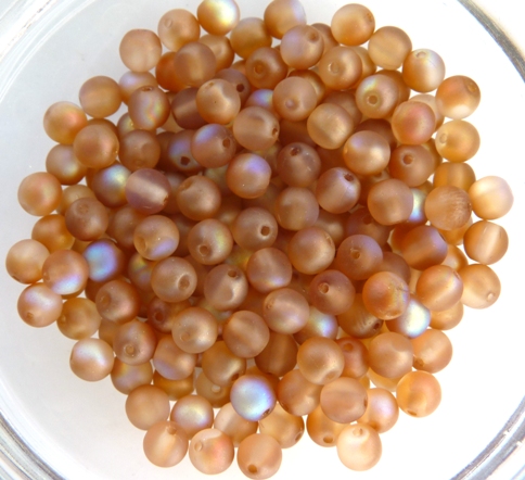 04-R-00030-84100-98535 Crystal Matte Brown Orange Rainbow Round 4 mm. 100 Pc.-0