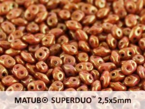 SD-03000-65491 Superduo Opaque White - Rose Gold Luster. 10 gram-0