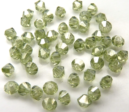 03-MC-00010-14457 Bicone, Crystal Green Luster, 3 mm. 50 Pc.-10908